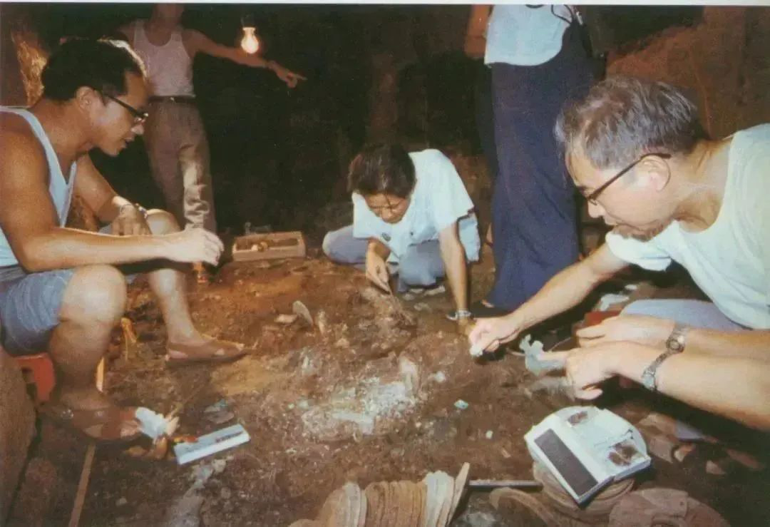 1204-麦英豪先生在南越王墓主棺室发掘（1983年）.png